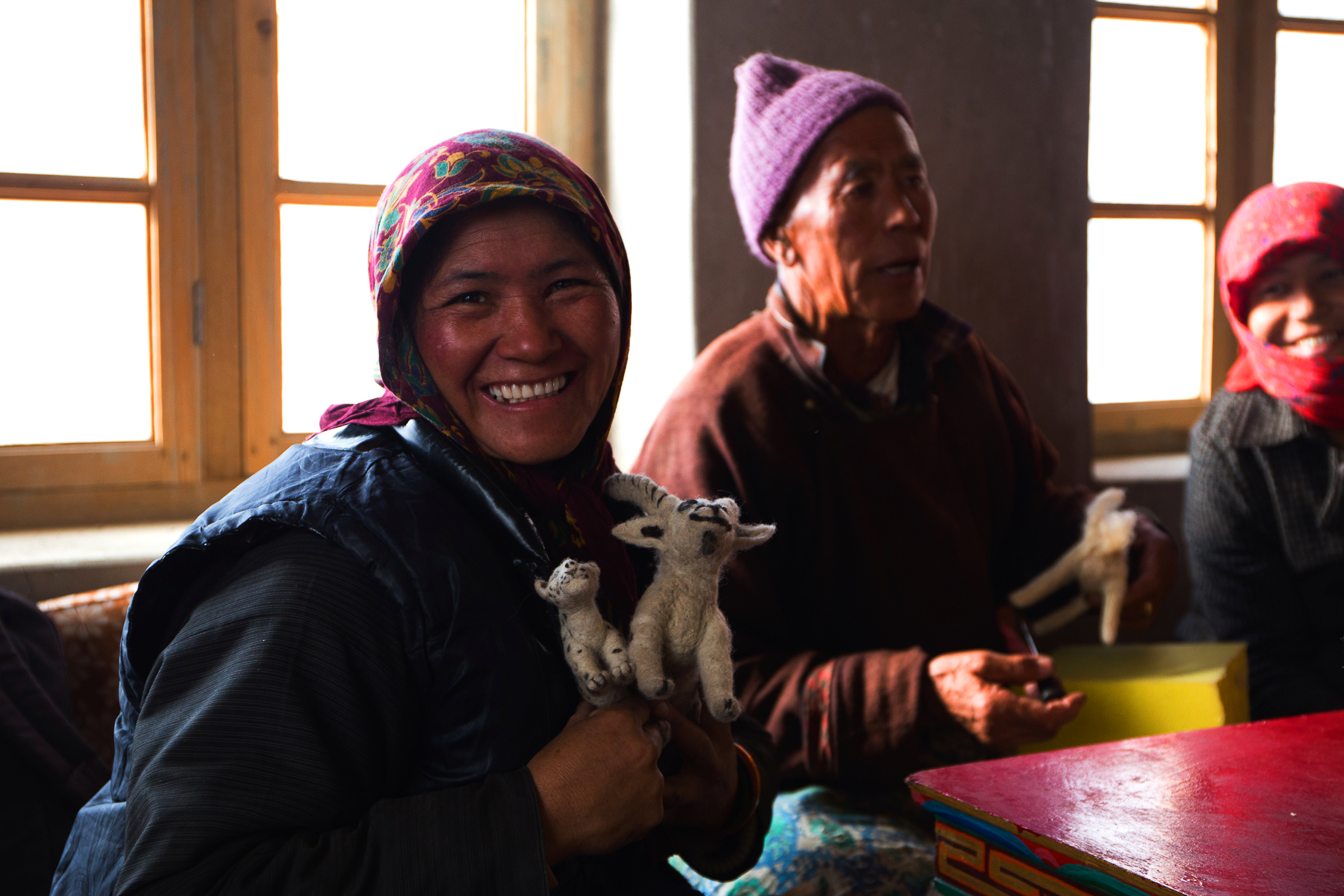 With handicrafts