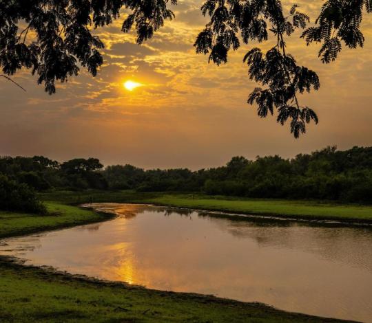 Sunrise over a lagoon in Brazil